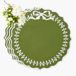 Green Bow Laurel Placemats (Set of 4)