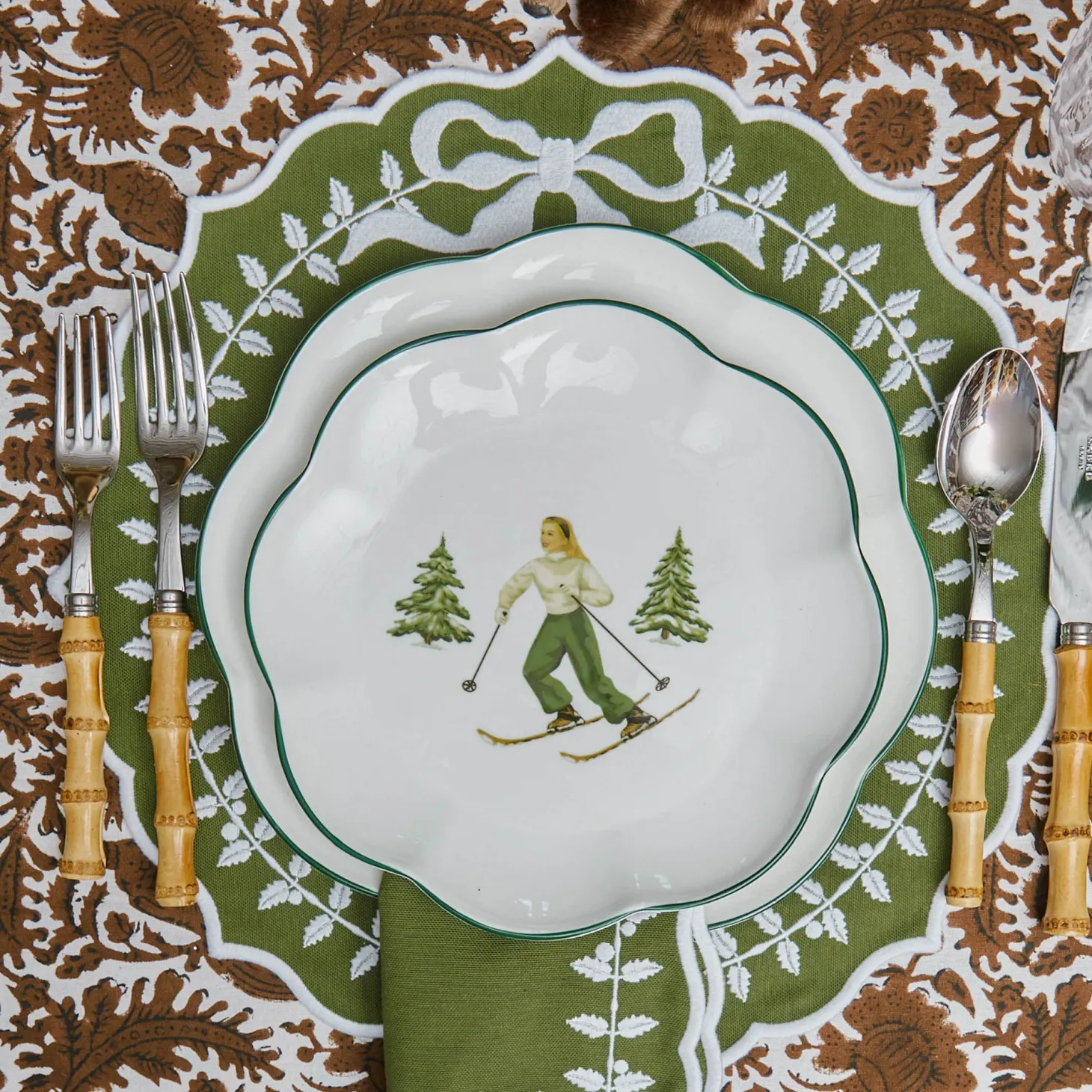 Green Bow Laurel Placemats (Set of 4)