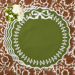 Green Bow Laurel Placemats (Set of 4)