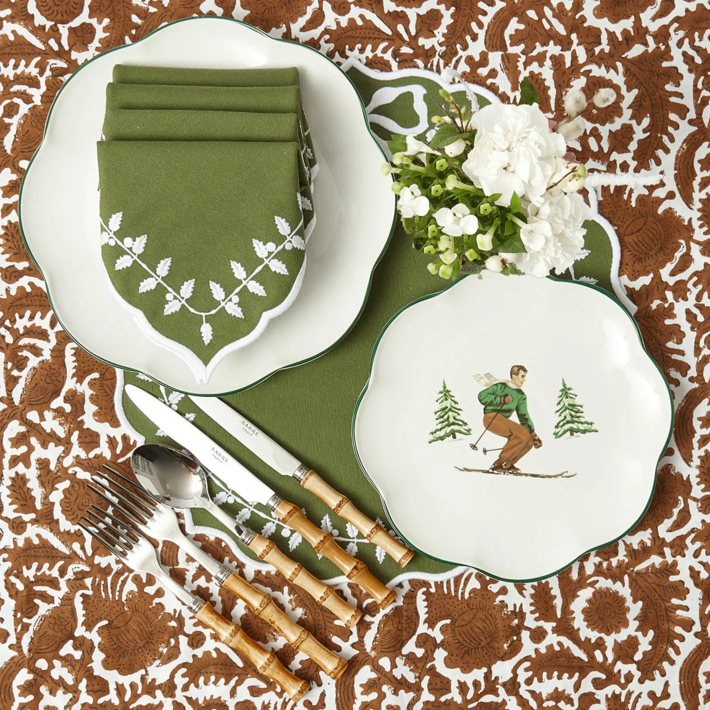 Green Bow Laurel Placemats (Set of 4)