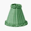 Green Frilled Silk Lampshade (18cm)