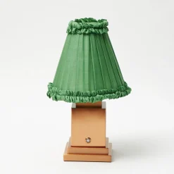 Green Frilled Silk Lampshade (18cm)