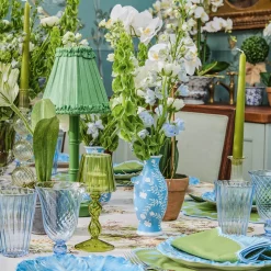 Green Frilled Silk Lampshade (18cm)