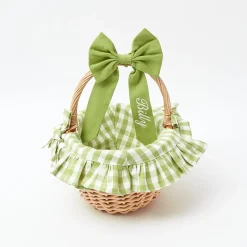 Green Gingham Basket