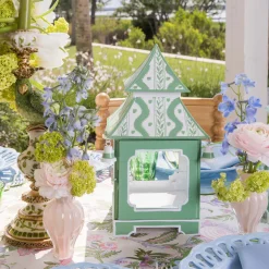 Green Ikat Pagoda Lantern