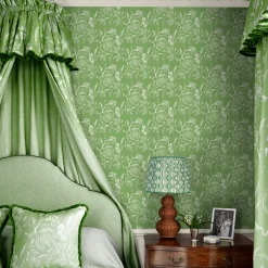 Green Ikat Scalloped Lampshade (40cm)