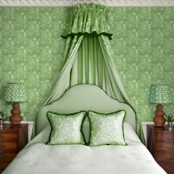 Green Ikat Scalloped Lampshade (40cm)