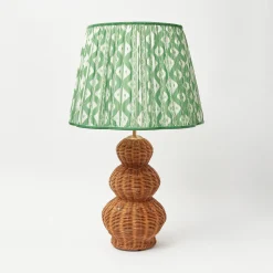 Green Ikat Scalloped Lampshade (40cm)