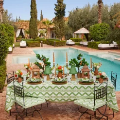 Green Ikat Tablecloth