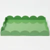 Green Lacquer Scalloped Tray