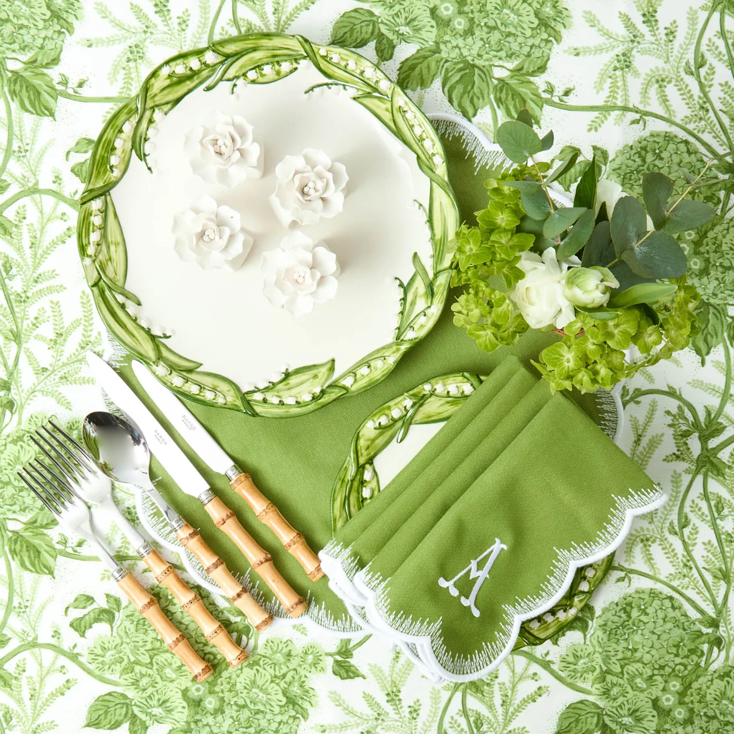 Green Lady Isabella's Garden Tablecloth