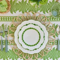 Green Laurel Dinner & Starter Plates (Set of 8)