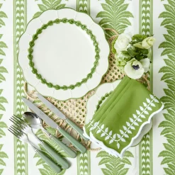 Green Laurel Dinner & Starter Plates (Set of 8)