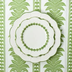 Green Laurel Dinner & Starter Plates (Set of 8)