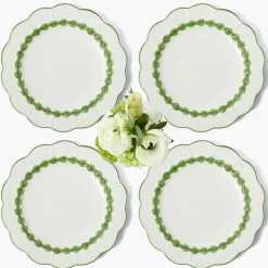 Green Laurel Dinner Plates (Set of 4)