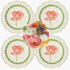 Green Laurel Tulip Dinner Plates (Set of 4)
