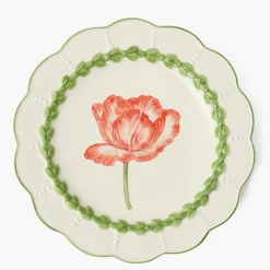 Green Laurel Tulip Dinner Plates (Set of 4)