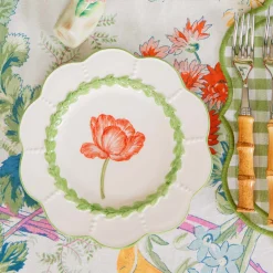 Green Laurel Tulip Starter Plates (Set of 4)