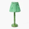 Green Leonora Lacquer Rechargeable Lamp with Green Lotus Bow Shade (18cm)