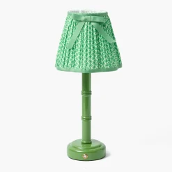 Green Leonora Lacquer Rechargeable Lamp with Green Lotus Bow Shade (18cm)