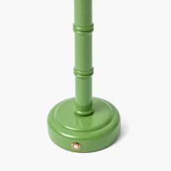 Green Leonora Lacquer Rechargeable Lamp with Olive Lotus Shade (18cm)
