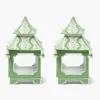 Green Mini Ikat Pagoda Lanterns (Pair)