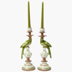 Green Parrot Candle Holder (Pair)