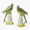 Green Porcelain Parrot (Pair)