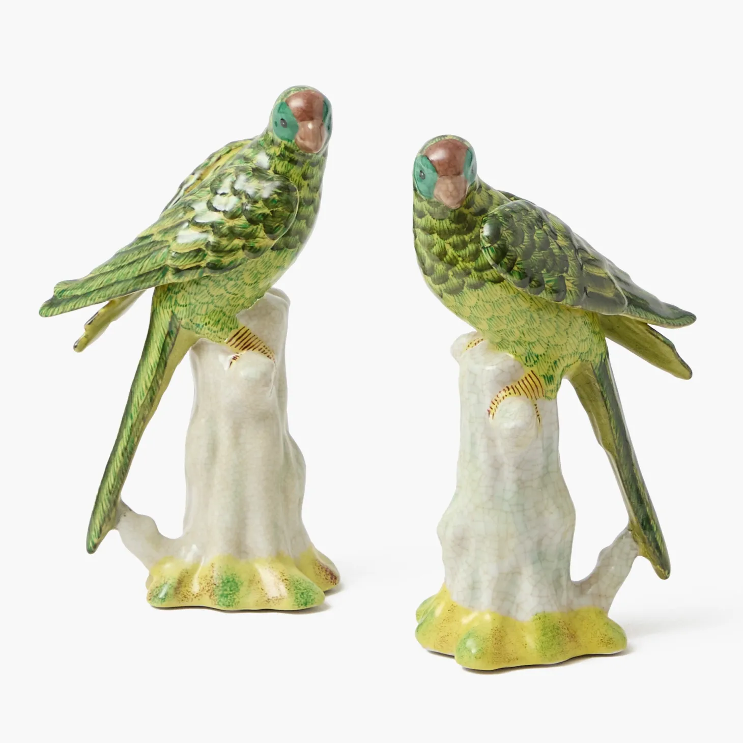 Green Porcelain Parrot (Pair)