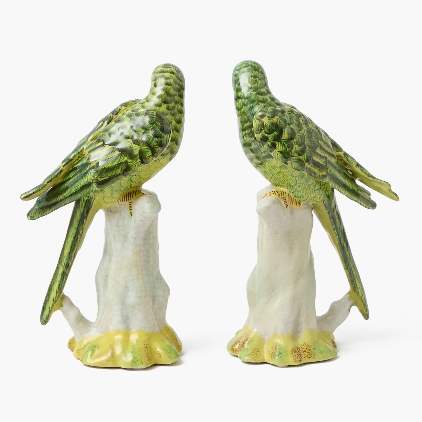 Green Porcelain Parrot (Pair)
