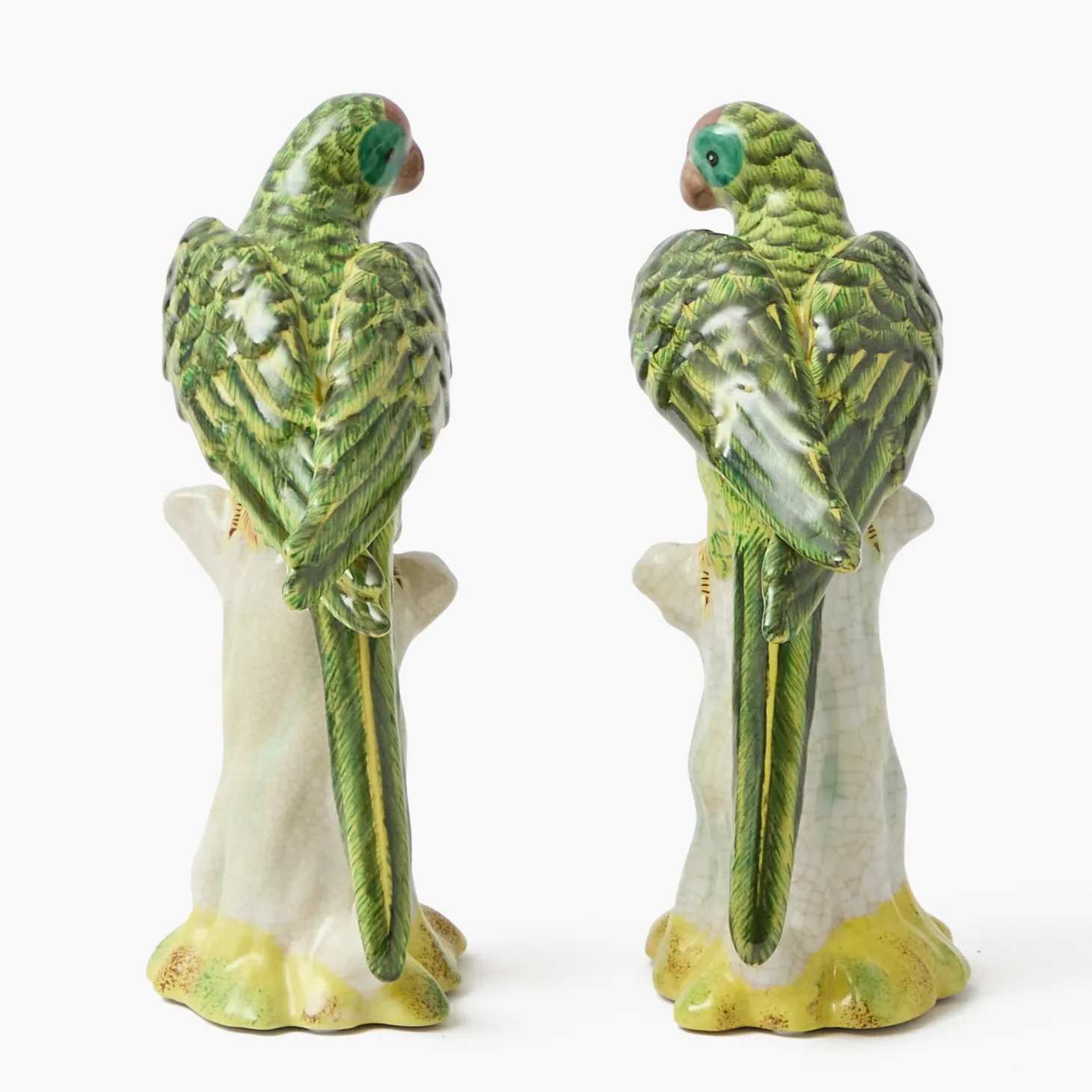Green Porcelain Parrot (Pair)