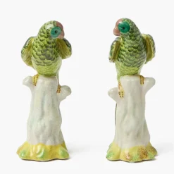 Green Porcelain Parrot (Pair)