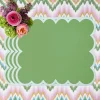 Green Scalloped Lacquer Placemats (Set of 4)