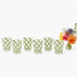 Green Swirl Outdoor Glasses (Set of 6)