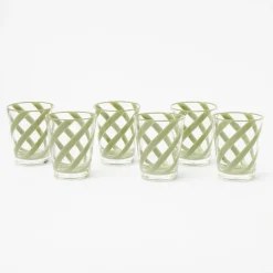 Green Swirl Outdoor Glasses (Set of 6)