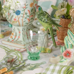 Green Tulip Water Glasses (Set of 4)