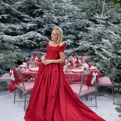 Gretel Applique Red Tablecloth