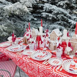 Gretel Applique Red Tablecloth