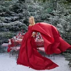 Gretel Applique Red Tablecloth