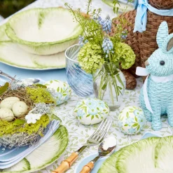 Hand Painted Green & Blue Pastel Eggs (Set of 4)