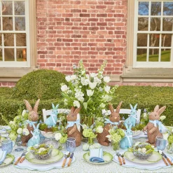 Hand Painted Green & Blue Pastel Eggs (Set of 4)