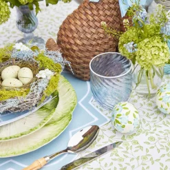 Hand Painted Green & Blue Pastel Eggs (Set of 4)