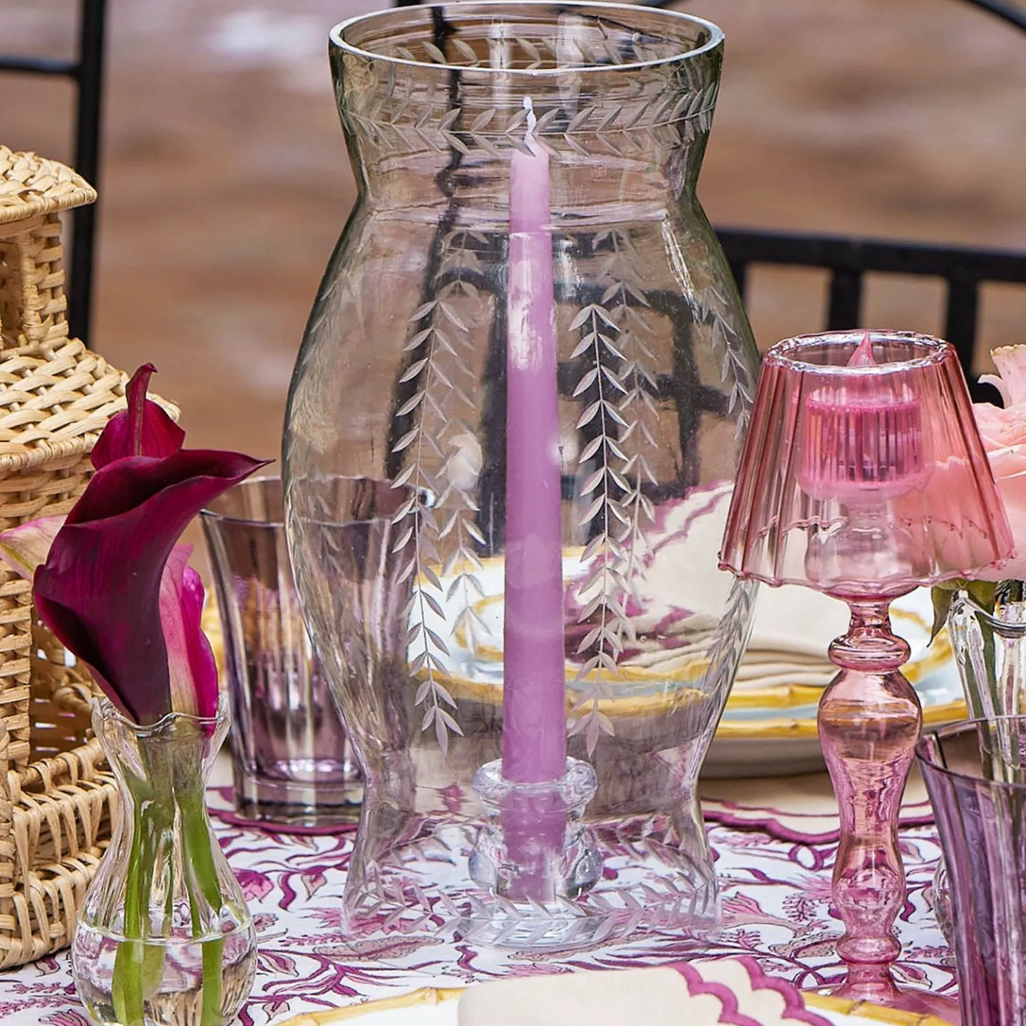 Handmade Purple Candles (Set of 8)