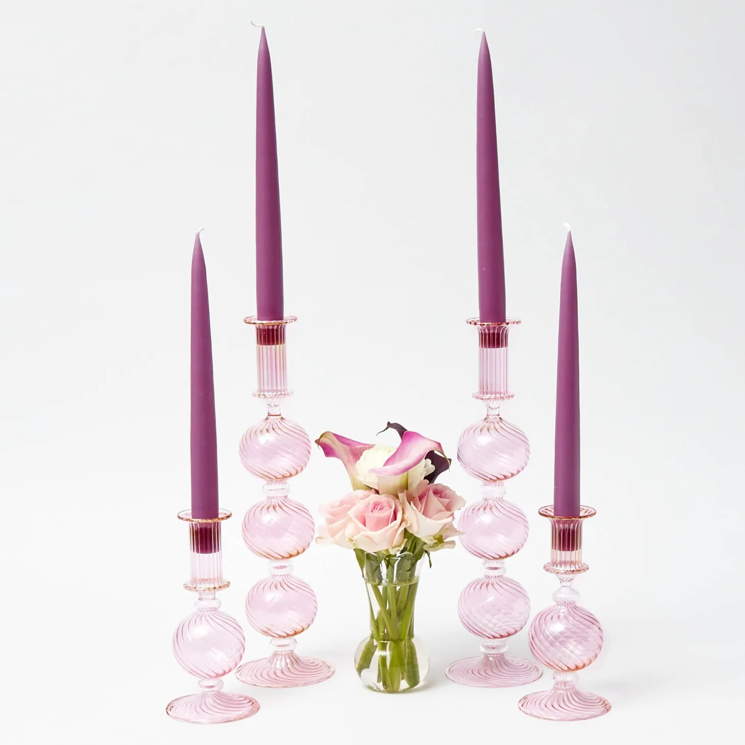 Handmade Purple Candles (Set of 8)