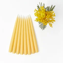 Handmade Soft Yellow Candles (Set of 8)