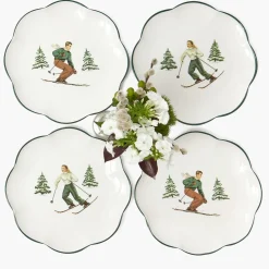 Heidi & Hans Skier Dinner Plate  (Set of 4)
