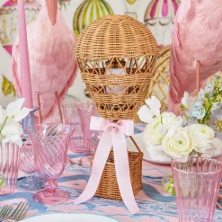 Hot Air Balloon Rechargeable Lamp with Pink Bow