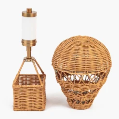 Hot Air Balloon Rechargeable Lamp with Blue Bow