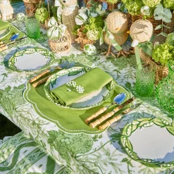 Hydrangea Green Linen Napkins (Set of 4)