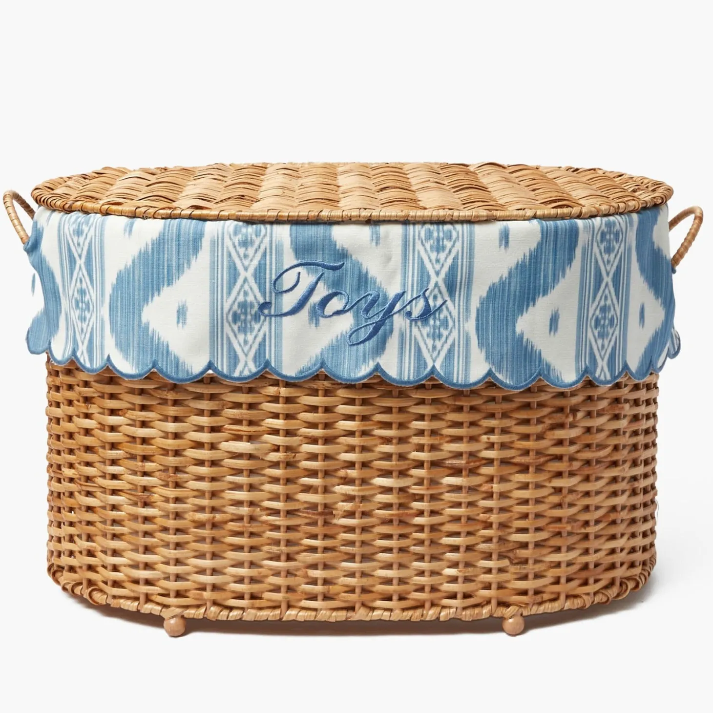 Isabella Rattan Basket with Ikat Liner (Medium)